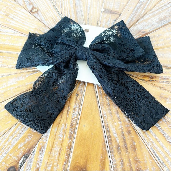 NWT H&M Black Lace Bow Hair Pin - Picture 3 of 5